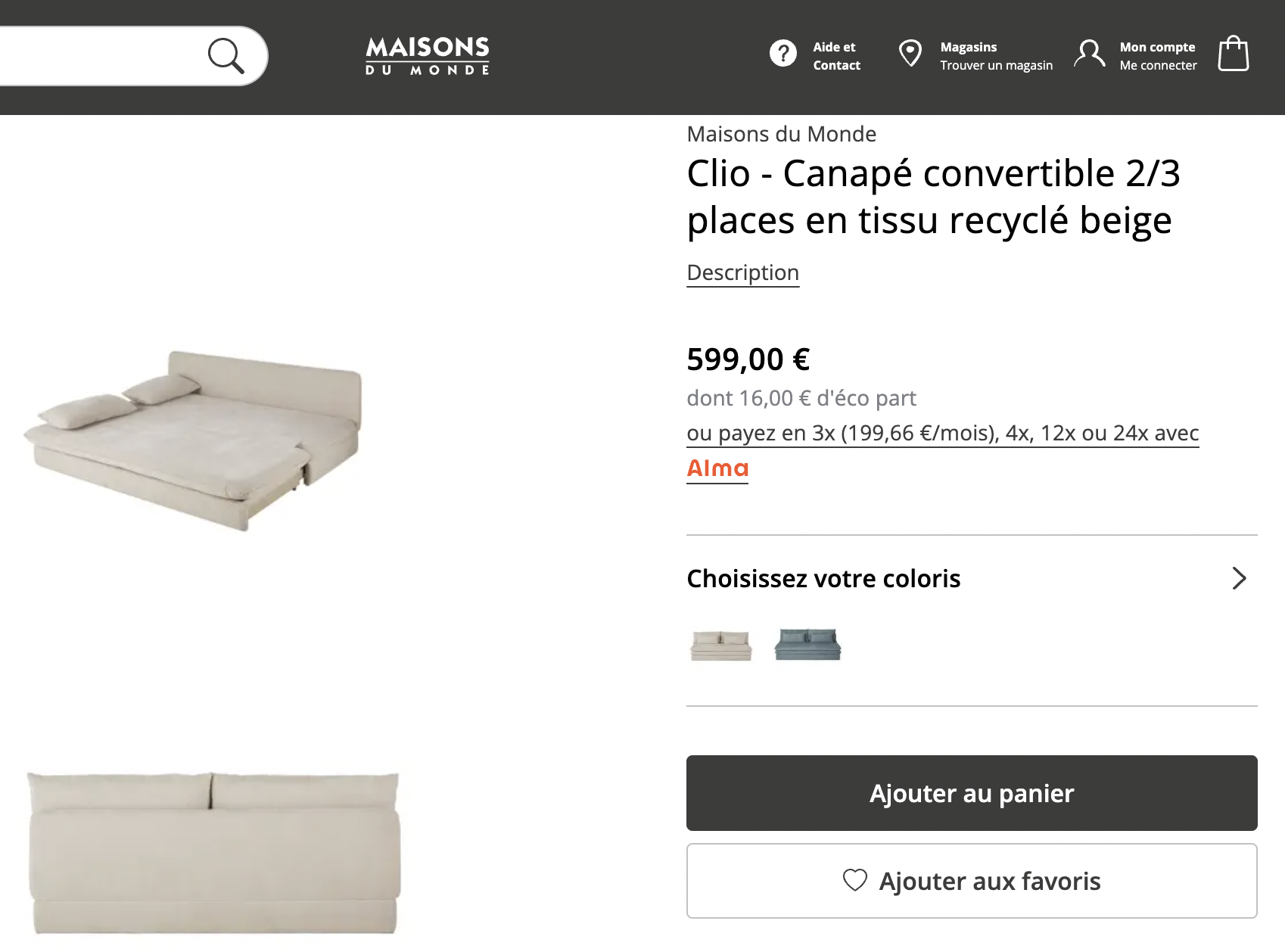 Wishlist fiche produit