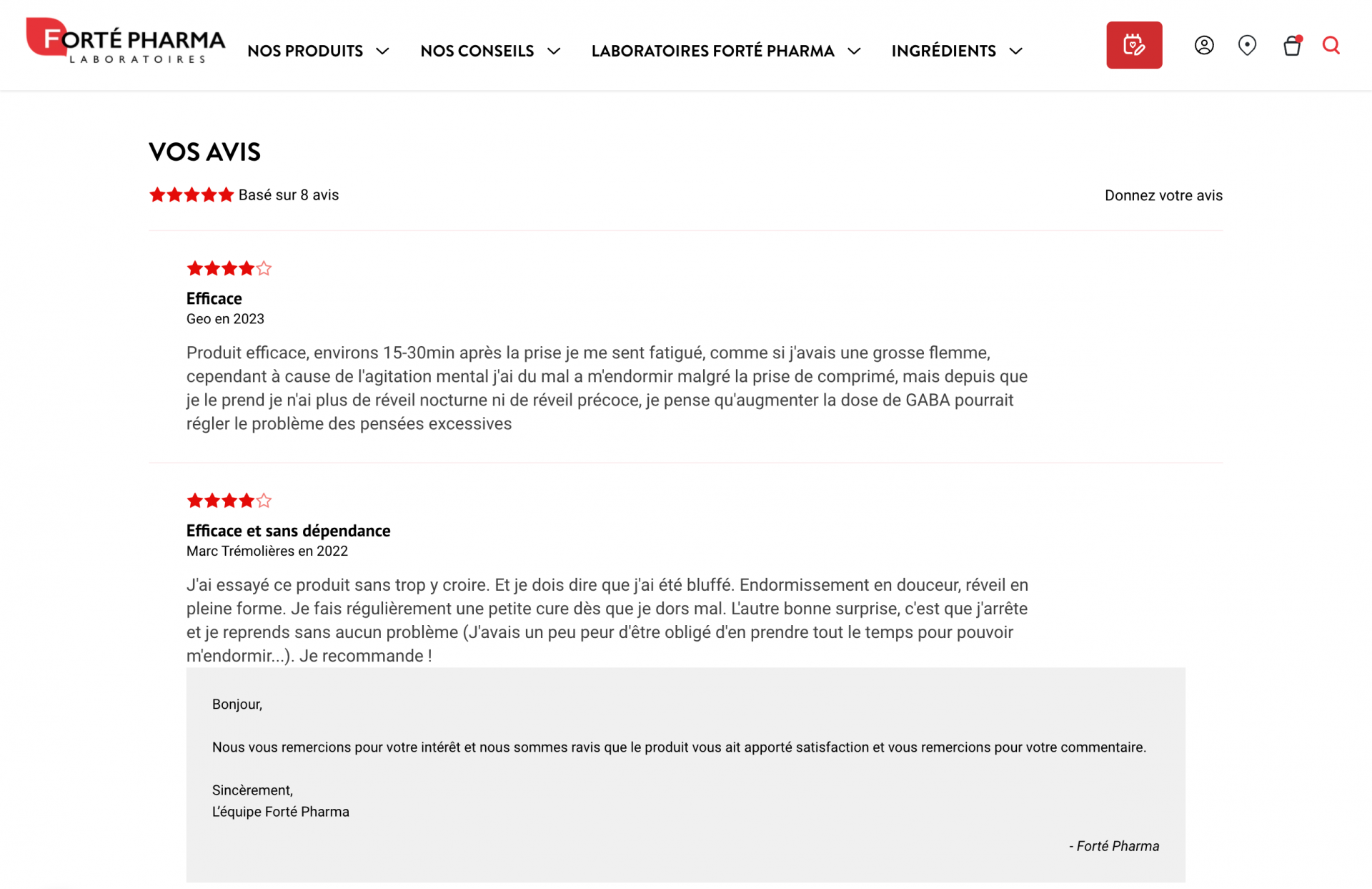 Avis fiches produit